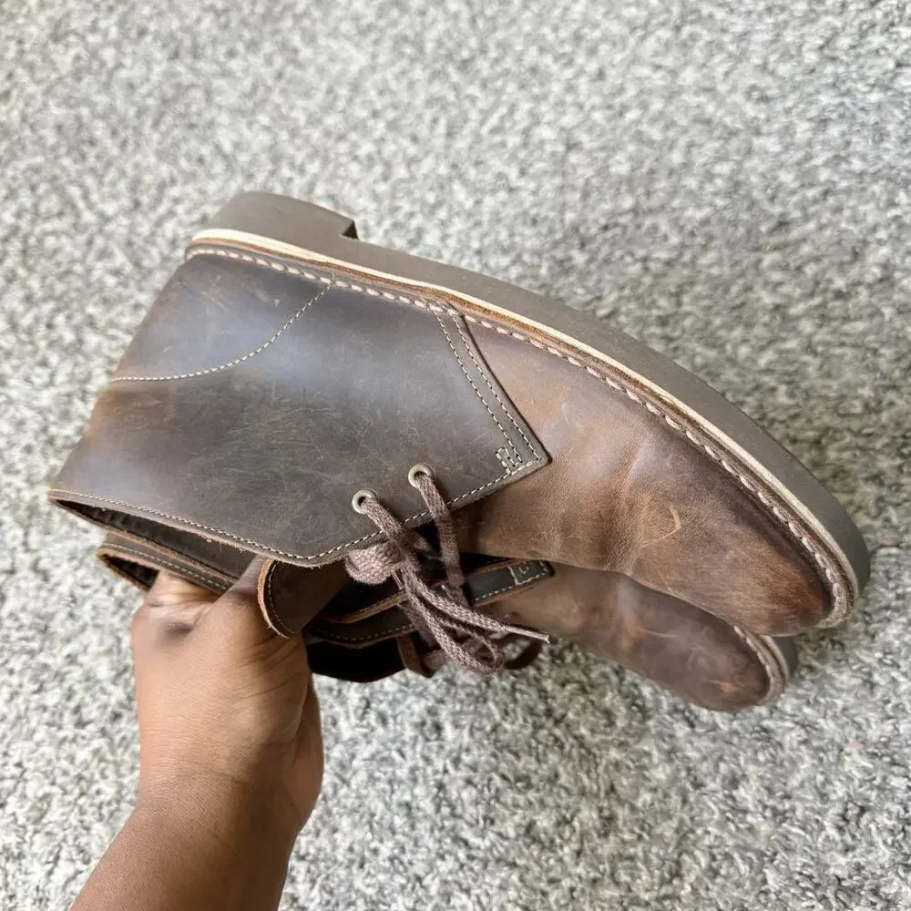 Clarks Originals Desert Boots Mens Size 8 M Brown Leather Chukka Ankle NEW READ